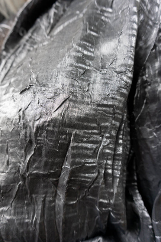 Crinkle Bluse Silber, M–L theplaincircle vintage