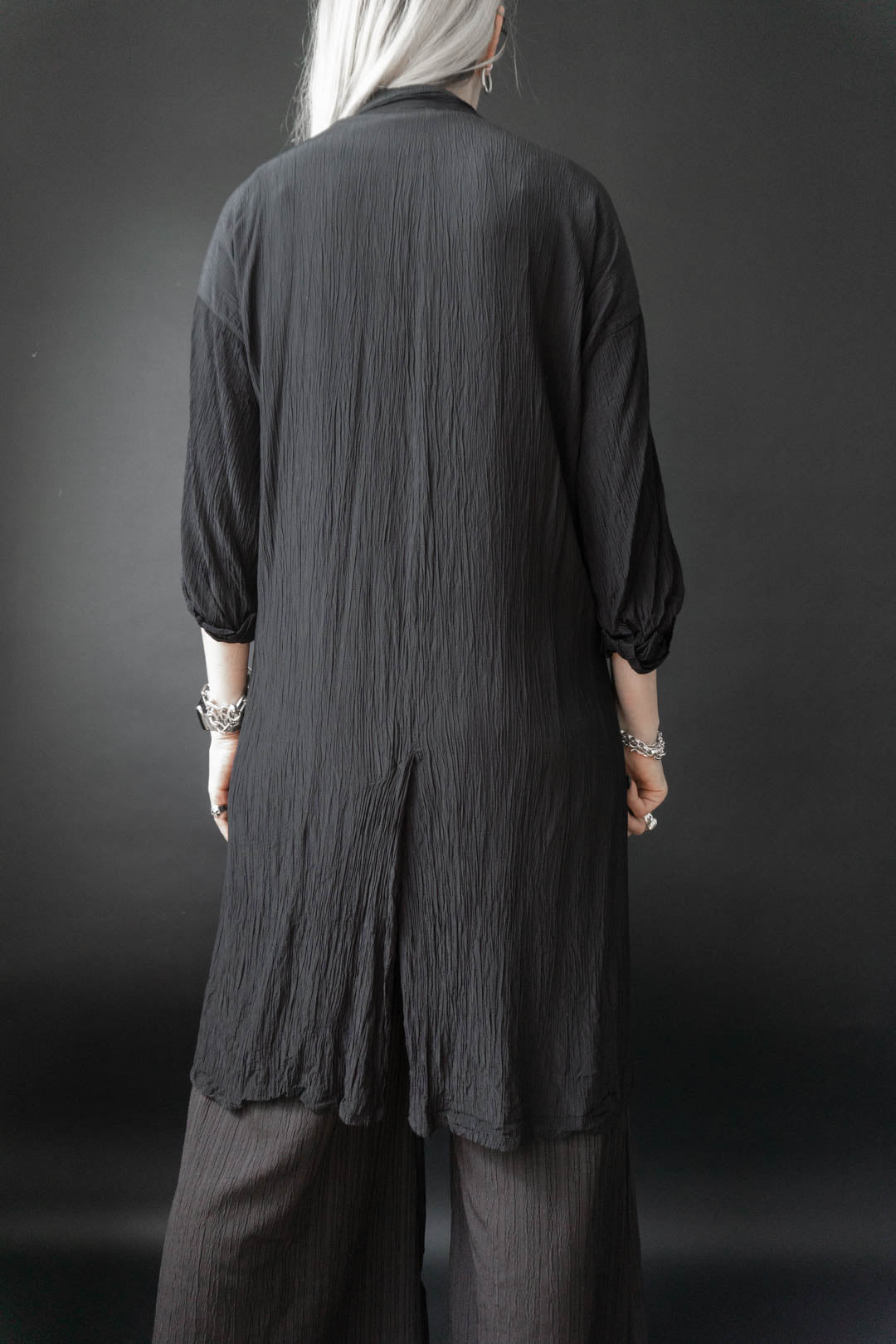 Crinkle Kimono Schwarz, XS–M theplaincircle vintage