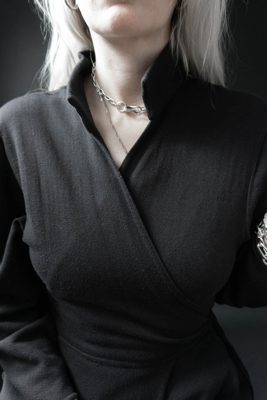 80s Norma Kamali Wickelkleid, S–M theplaincircle vintage