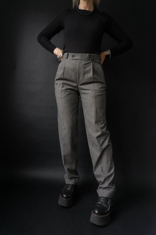 Gardeur Bundfaltenhose kariert M - theplaincircle vintage