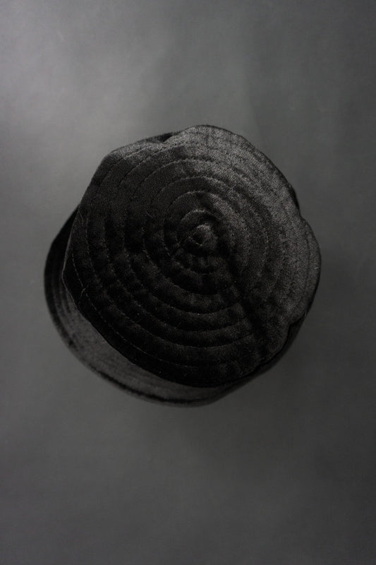 Bucket Hat, Schwarz, Samt theplaincircle vintage