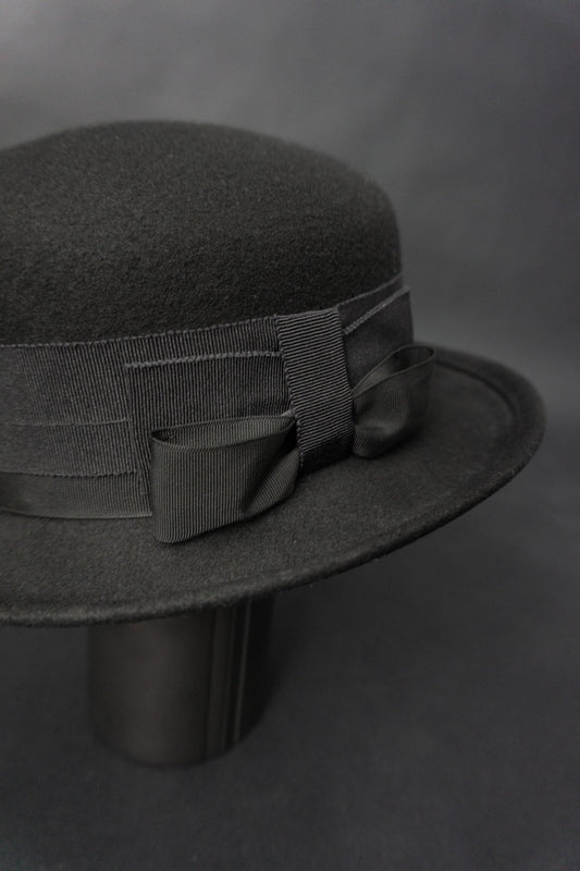 Hut, Schwarz, Wollfilz, 56 theplaincircle vintage