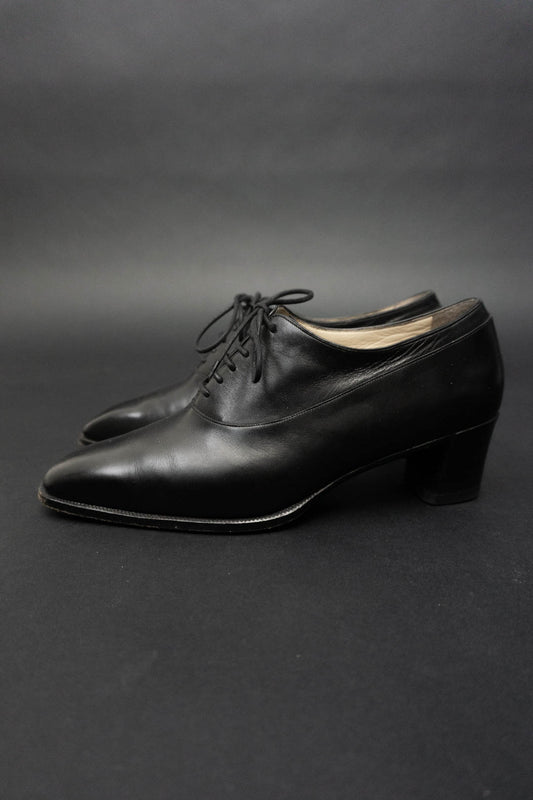Schuhe Schwarz Leder 38/39 - theplaincircle vintage