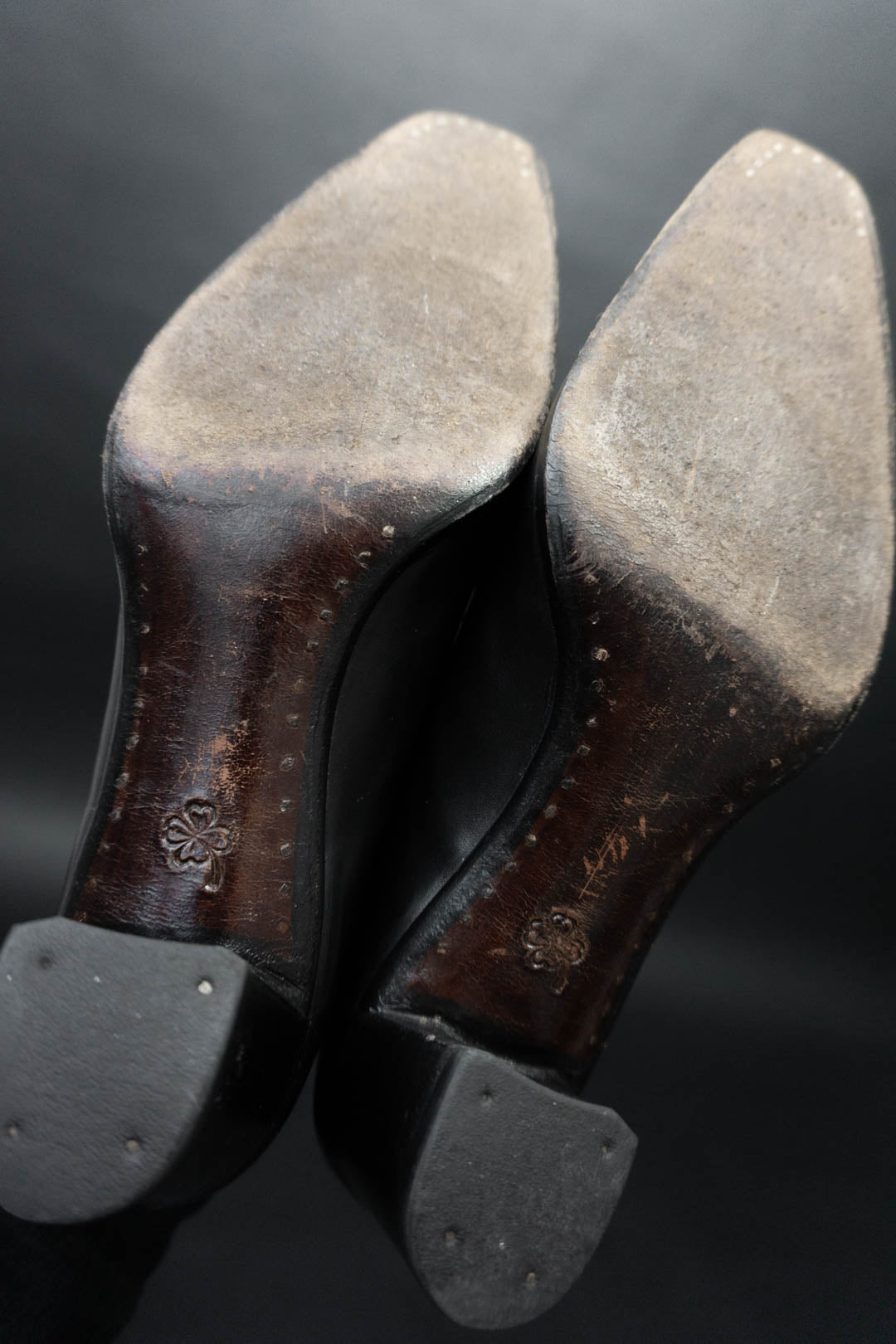 Schuhe Schwarz Leder 38/39 - theplaincircle vintage