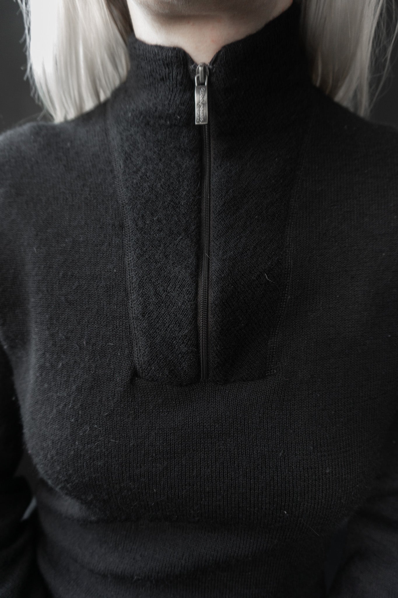 Pullover, Wolle, Schwarz, XS–M theplaincircle vintage