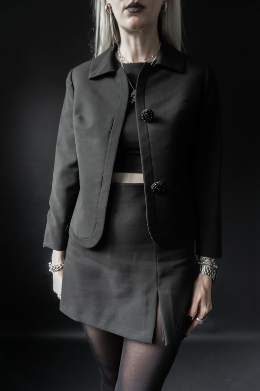 60s Goth Blazer - Vintage Blazer Damen im Gothic Stil