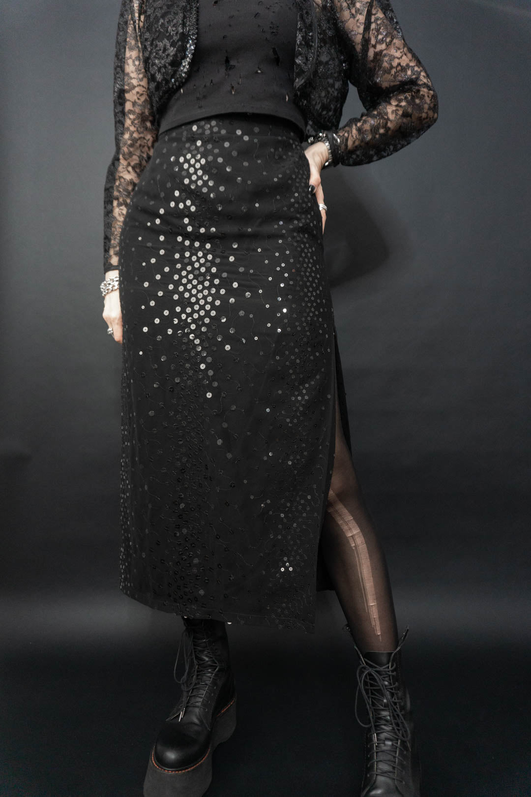 Witchy Pailetten Rock M–L theplaincircle vintage