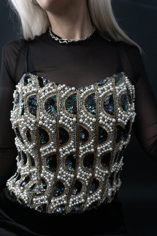 Witchy Pailettenkleid Samt, M–L theplaincircle vintage