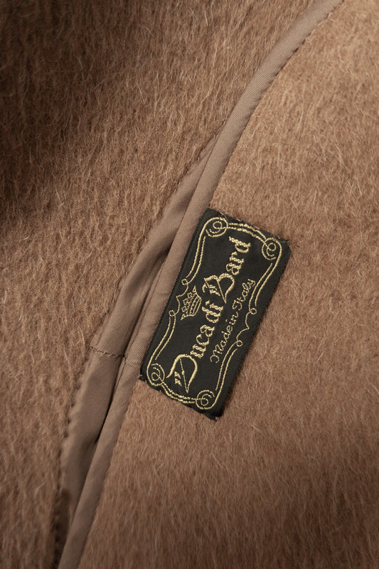 Alpaka Mohair Mantel Beige, M–XL theplaincircle vintage