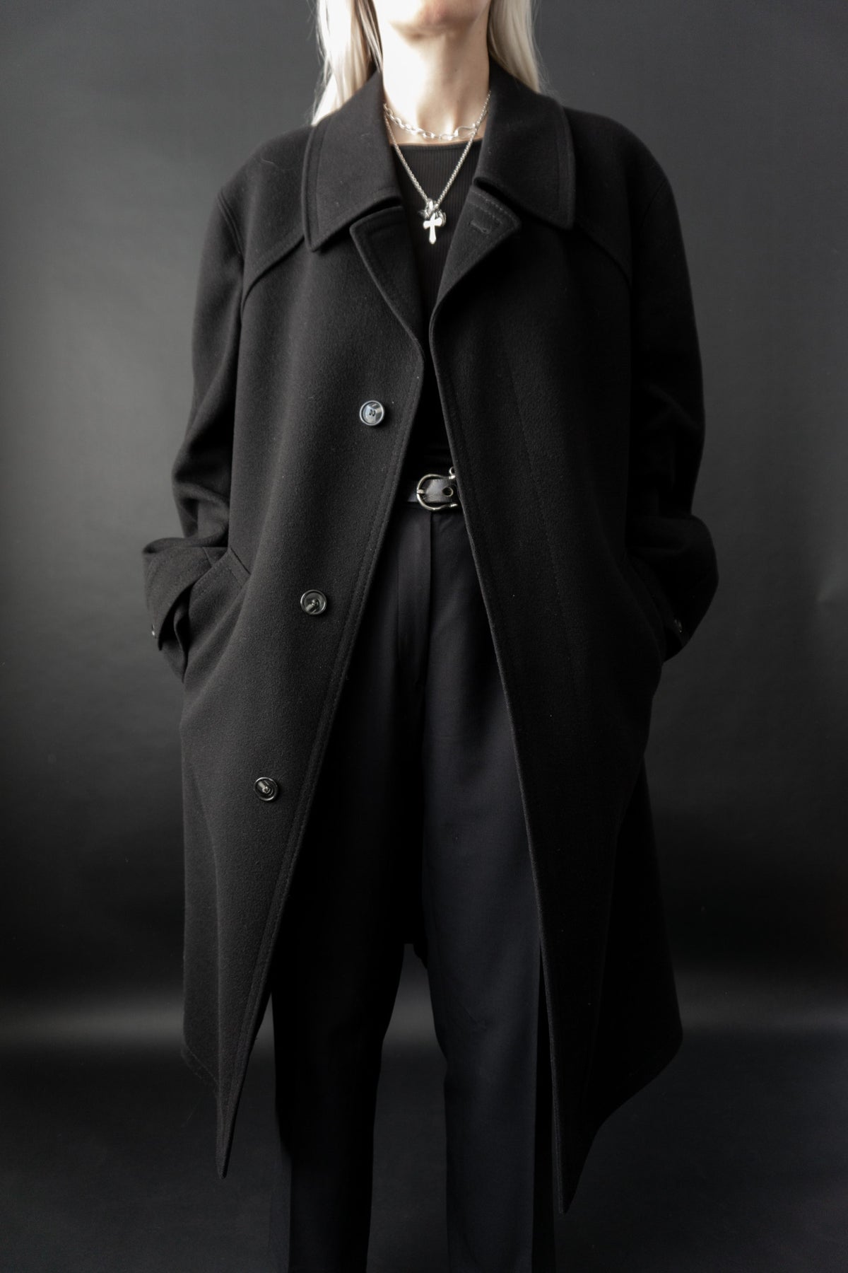 Vintage Kaschmir-Wolle Trenchcoat, M–L