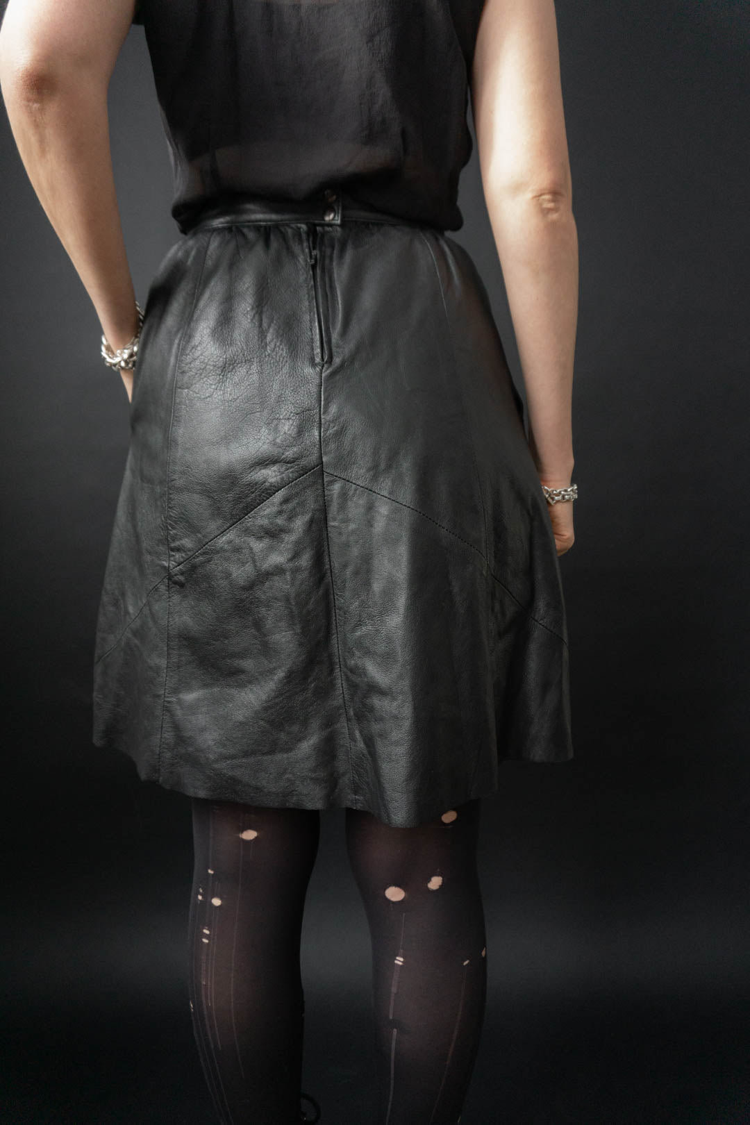 Lederrock Schwarz XS–S - theplaincircle vintage