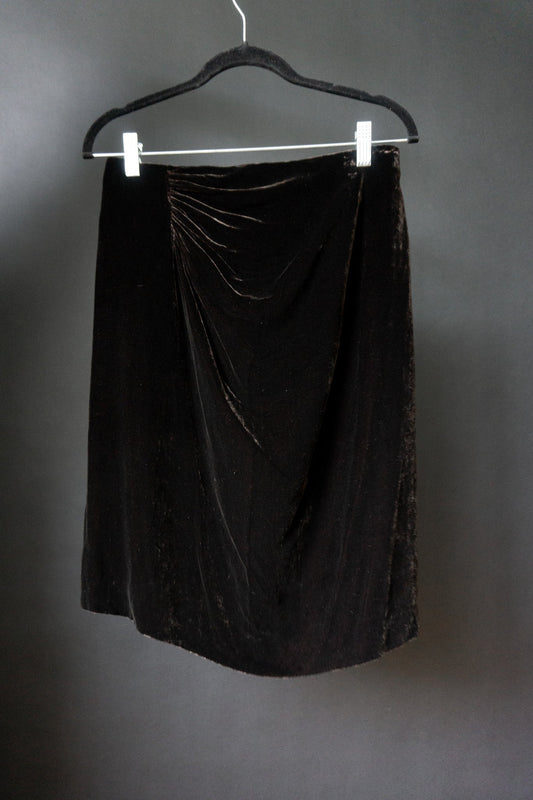 ASPESI Samtrock Seide Braun, M–L theplaincircle vintage