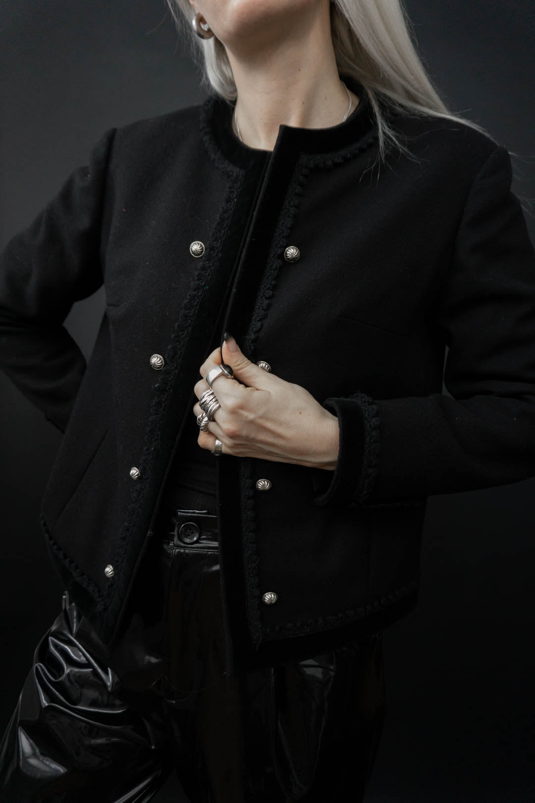 80s BOGNER Blazer Schwarz S–M theplaincircle vintage