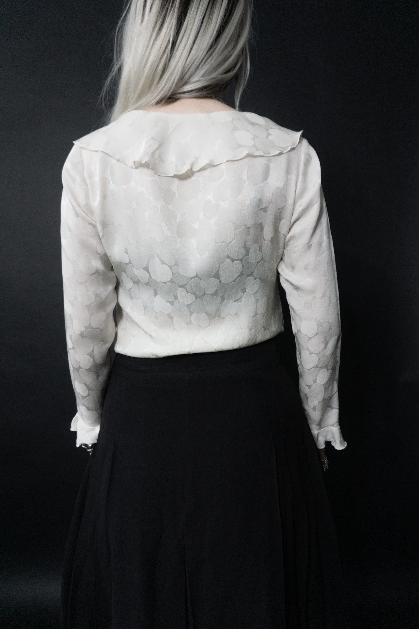 Bluse Seide Volants, XS–S theplaincircle vintage