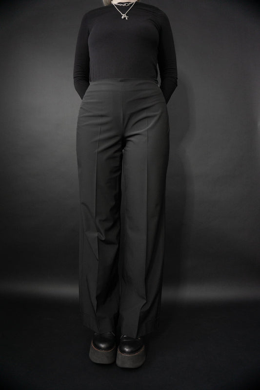 Stoffhose, Wide Leg, Schwarz, M–L theplaincircle vintage