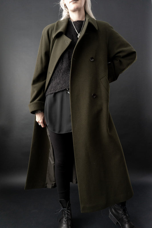 Mantel, Kaschmir, Grün, M–L theplaincircle vintage