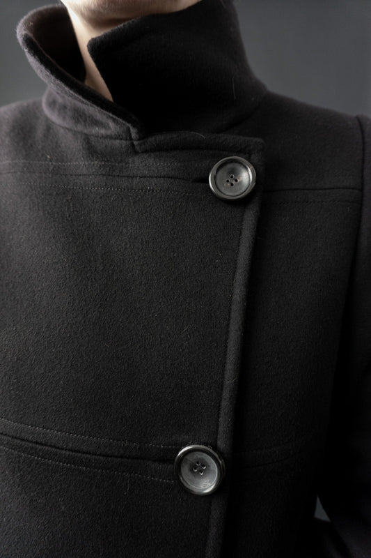 Rene Lezard Kaschmirmantel, Schwarz, S–M theplaincircle vintage