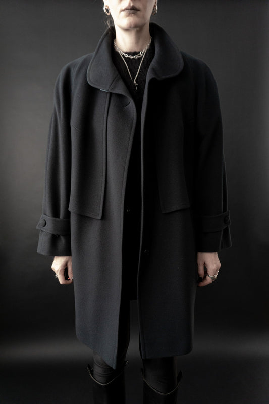 Mantel, Kaschmir, Petrol, S–M theplaincircle vintage