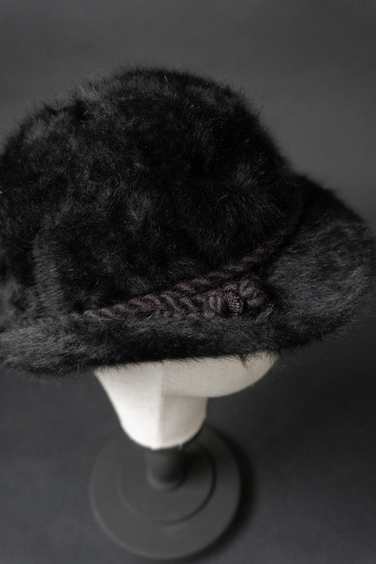 Hut, Angora, Schwarz, 55 theplaincircle vintage