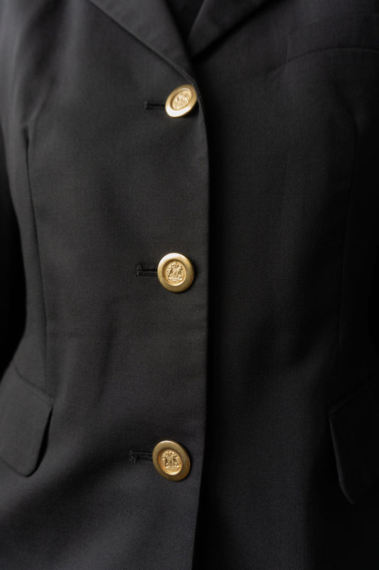 Blazer Schwarz Schurwolle S–M theplaincircle vintage