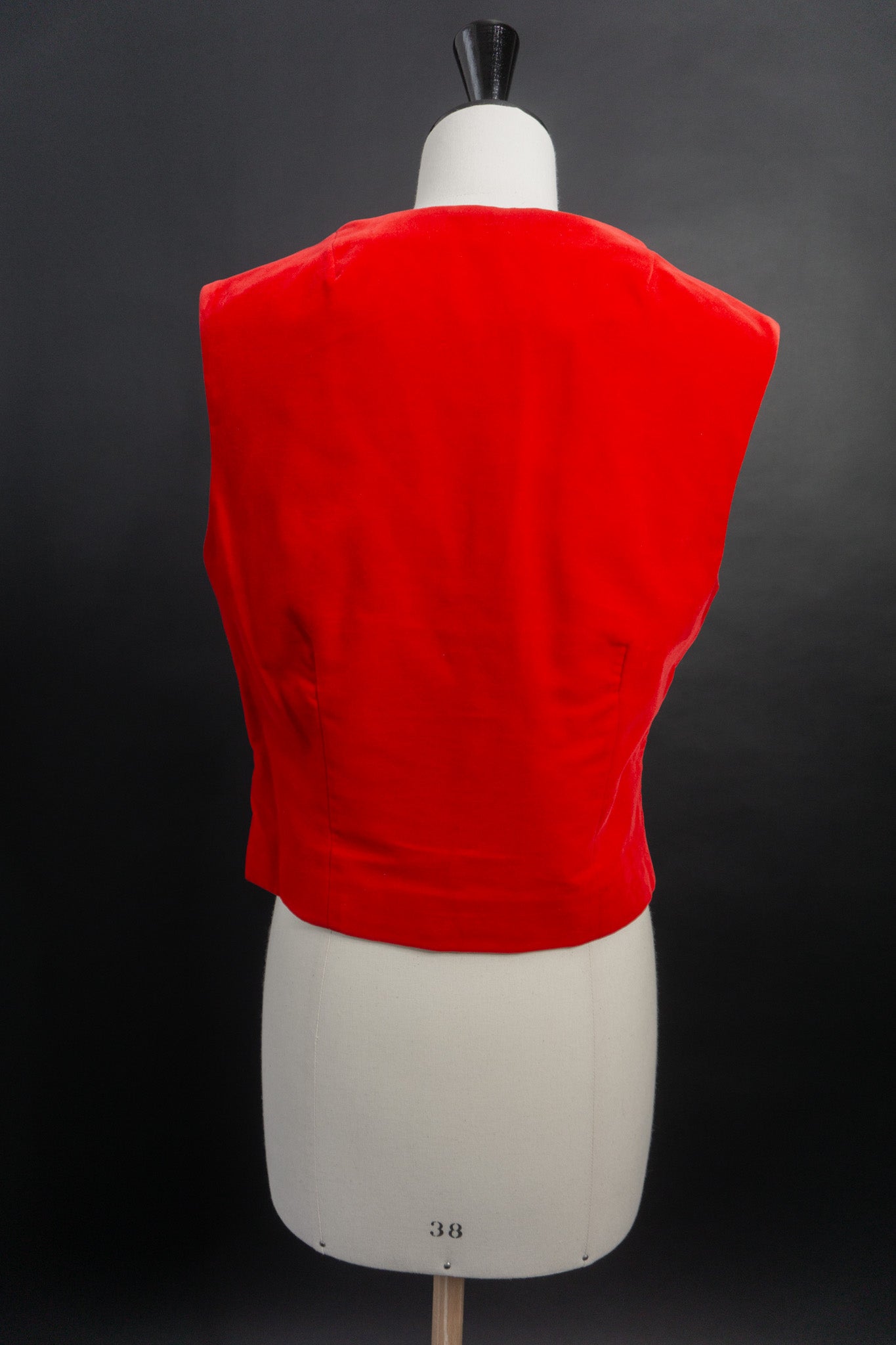 Vampy Weste Blutrot, Samt, M–L theplaincircle vintage