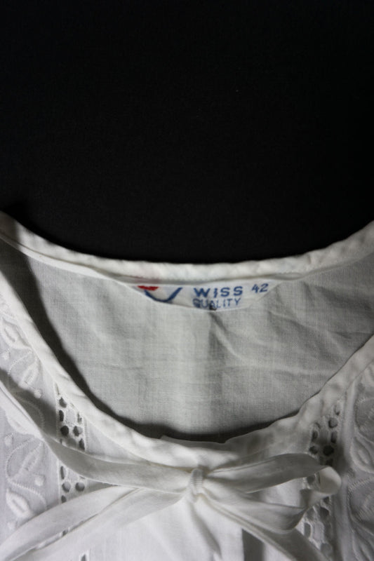 Folklore Bluse Spitze Weiß, XS theplaincircle vintage