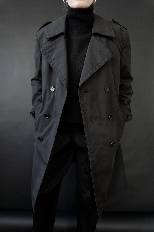 Trenchcoat, Schwarz, M–L theplaincircle vintage