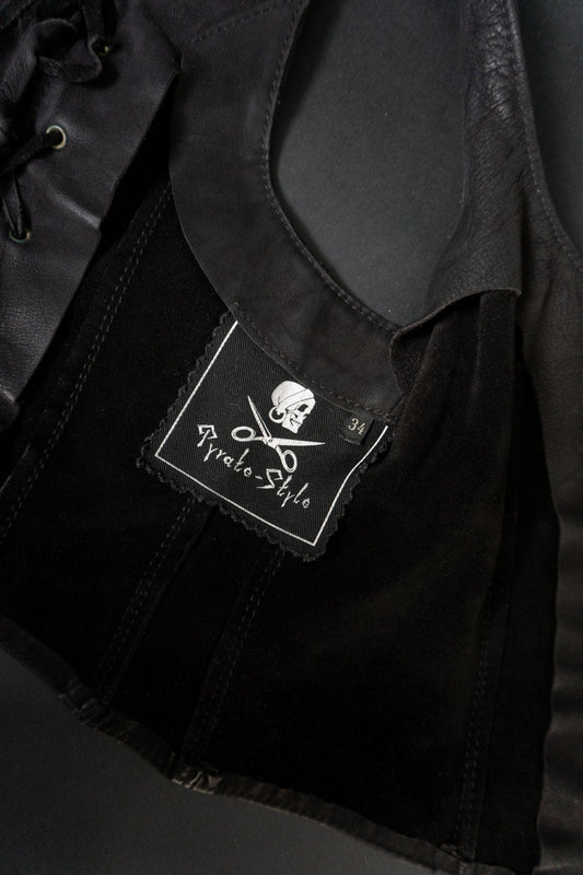 PYRATE STYLE Lederweste Schwarz XS theplaincircle vintage