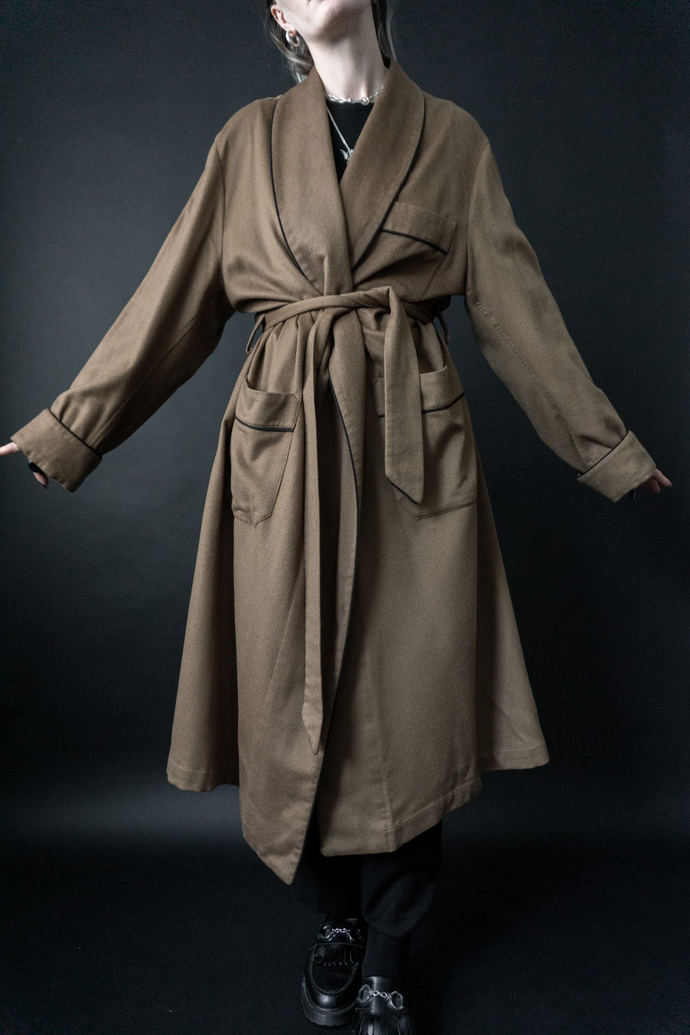 Kaschmir Mantel, Beige, M–XL theplaincircle vintage