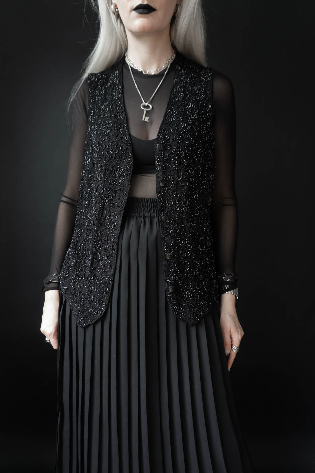 Faltenrock, Schwarz, S–M theplaincircle vintage