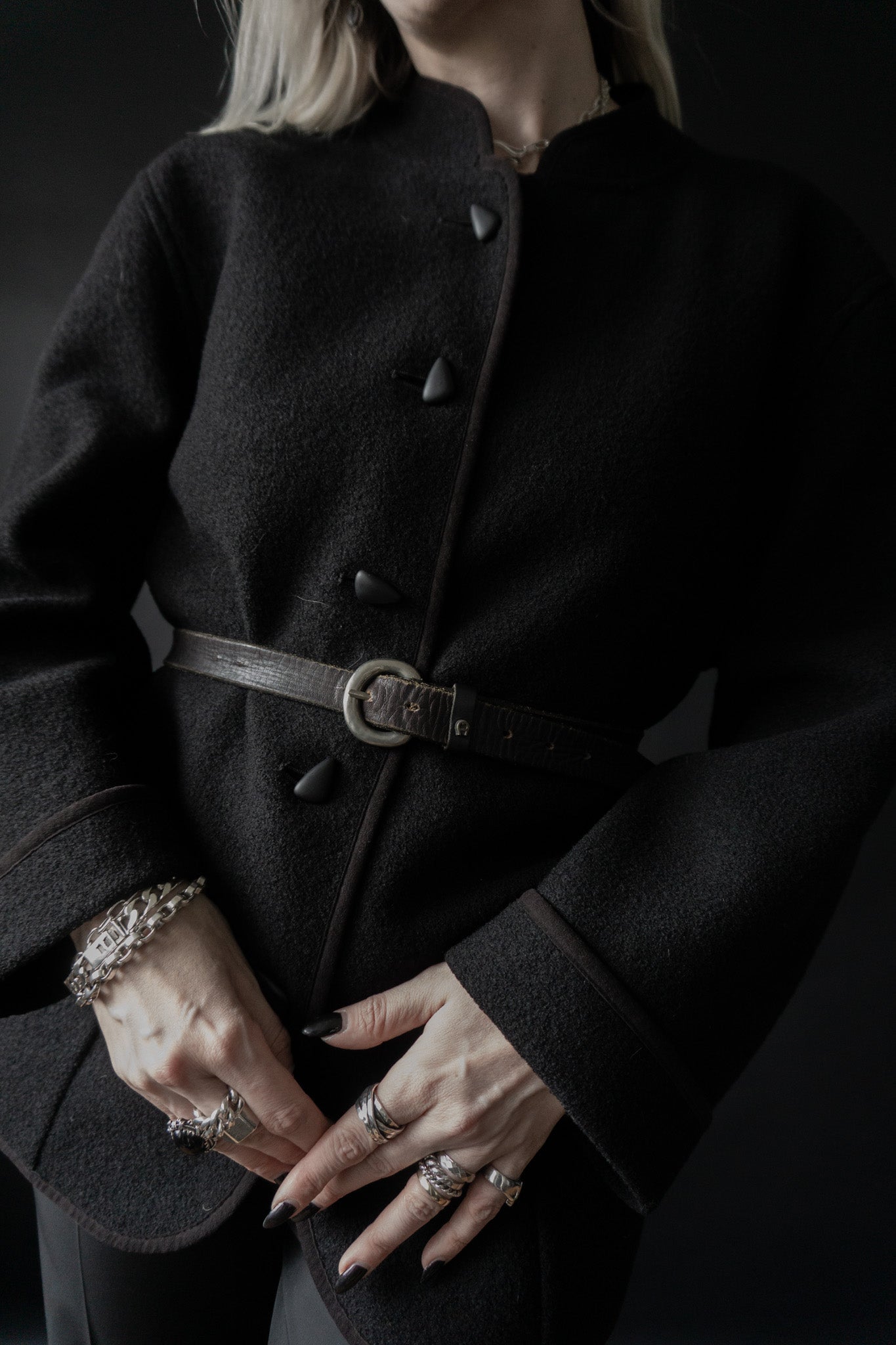 Vintage Aigner Gürtel Leder Schwarz