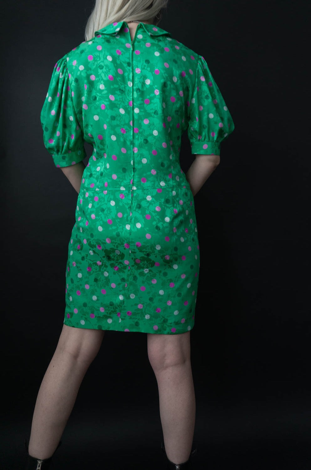 80s Kleid LOUIS FÉRAUD Seide, S–M theplaincircle vintage