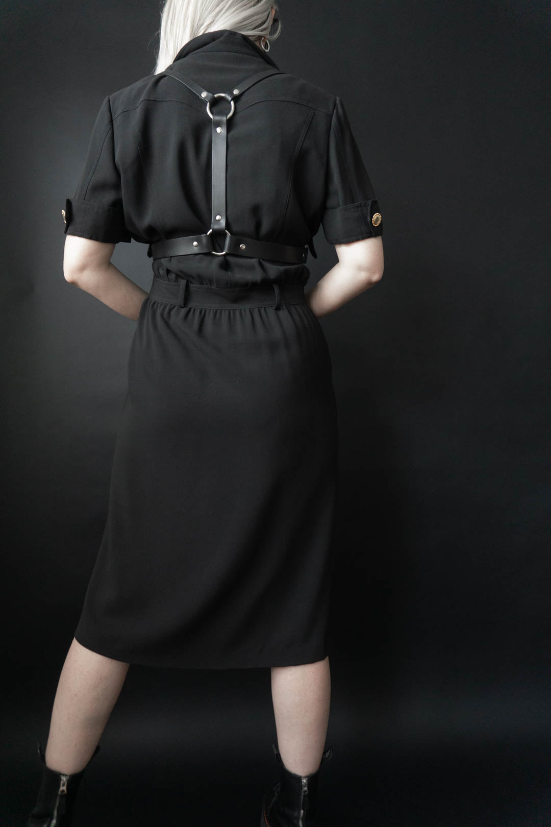 80s ESCADA Goth Kleid Schwarz, M–L theplaincircle vintage