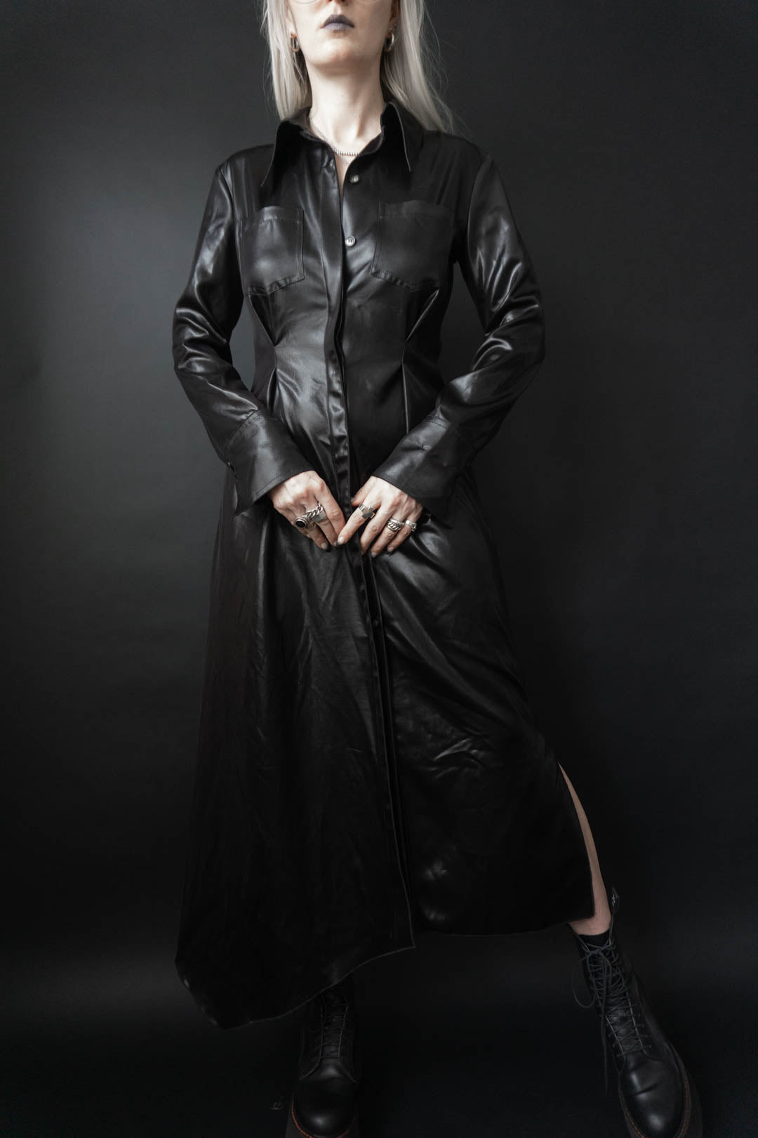 NANUSCHKA Maxikleid Schwarz, S–M theplaincircle vintage