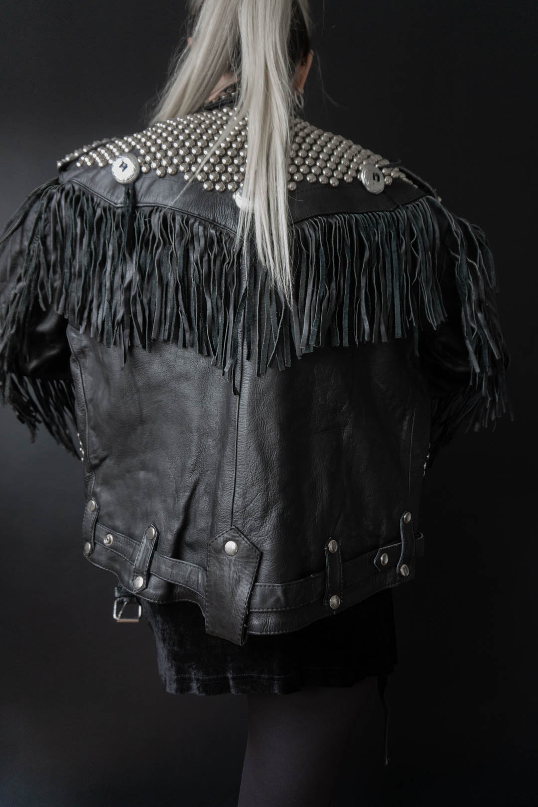 80s LA ROXX Lederjacke Los Angeles Nieten, M–XL theplaincircle vintage