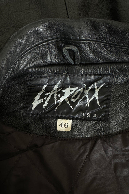 80s LA ROXX Lederjacke Los Angeles Nieten, M–XL theplaincircle vintage