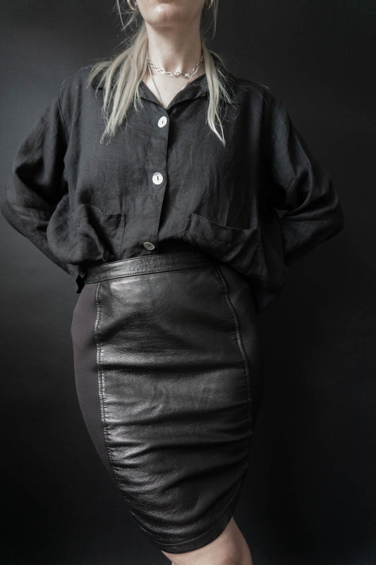 Lederrock Schwarz, S–M theplaincircle vintage