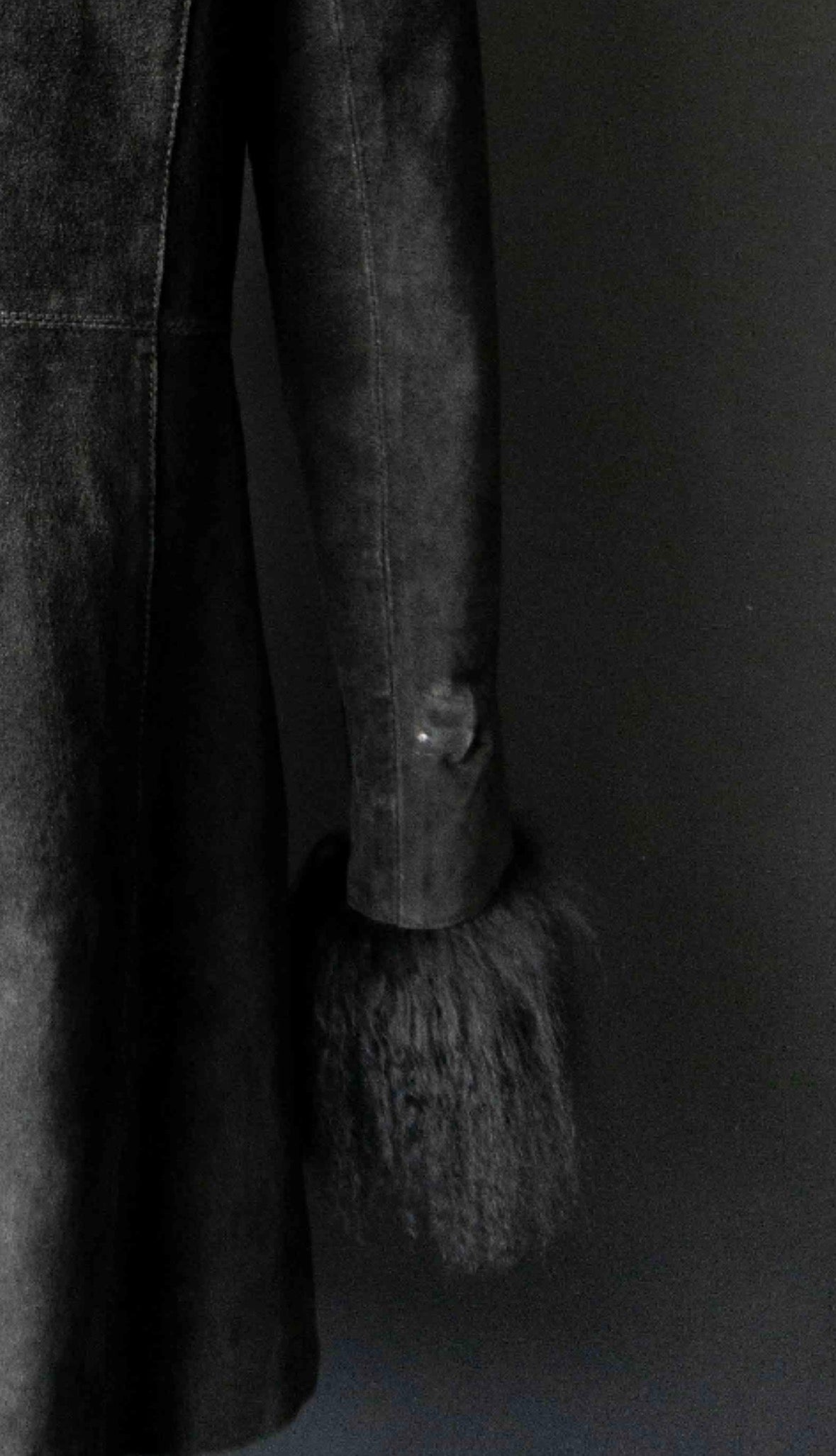 Vintage 90s Pennylane Ledermantel, Shearling, S–M