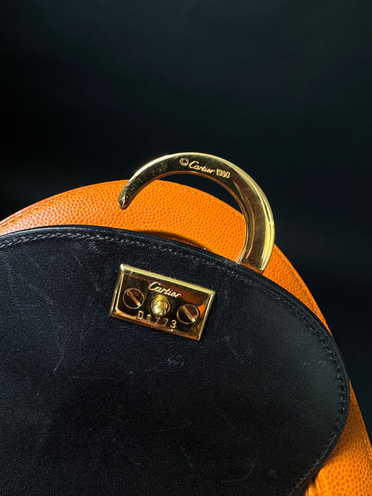 Cartier Panthère Vintage Tasche orangenes Leder, vergoldete Hardware
