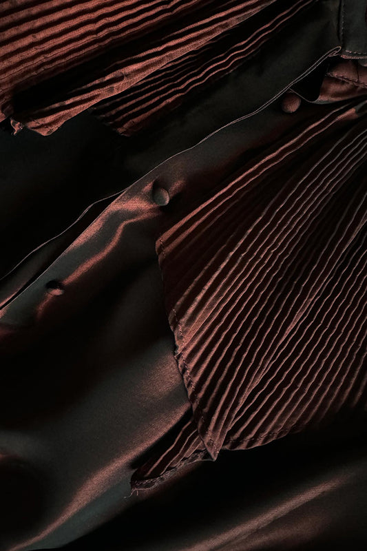 Bluse Rot Shiny S–M theplaincircle vintage