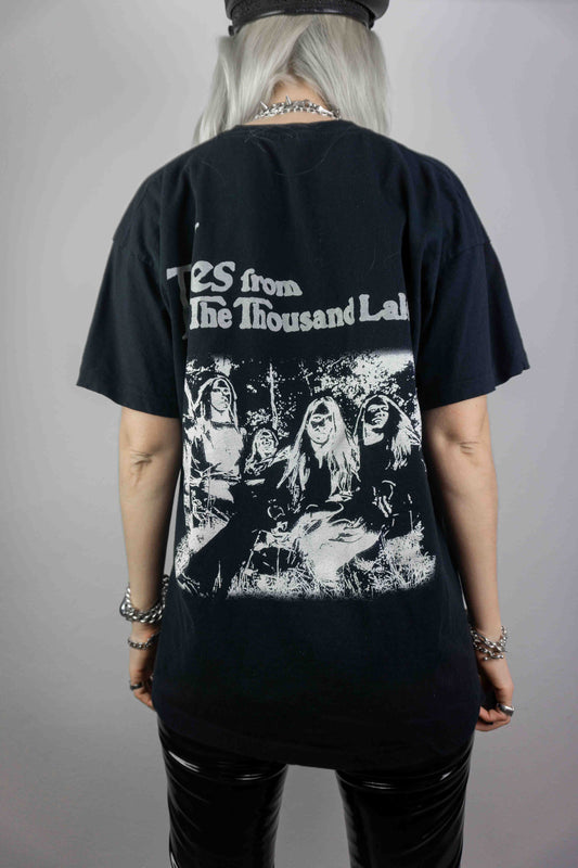 Schwarzes Vintage Bandshirt der Metalband Amorphis, Front- und Backprint