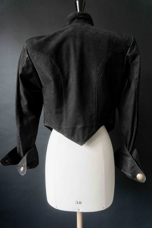 Vintage Pyrate Style Lederjacke Schwarz, S–M theplaincircle vintage