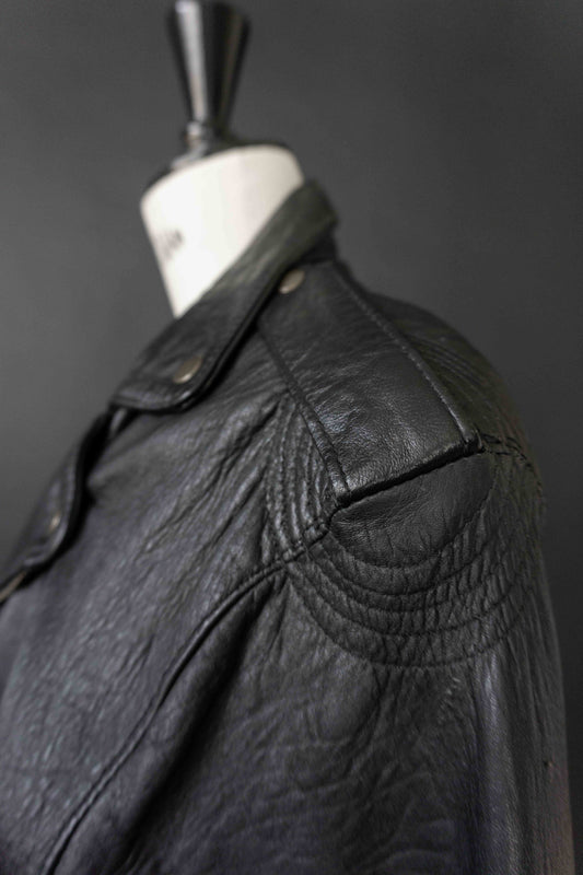 Biker Lederjacke cropped, XS–M theplaincircle vintage