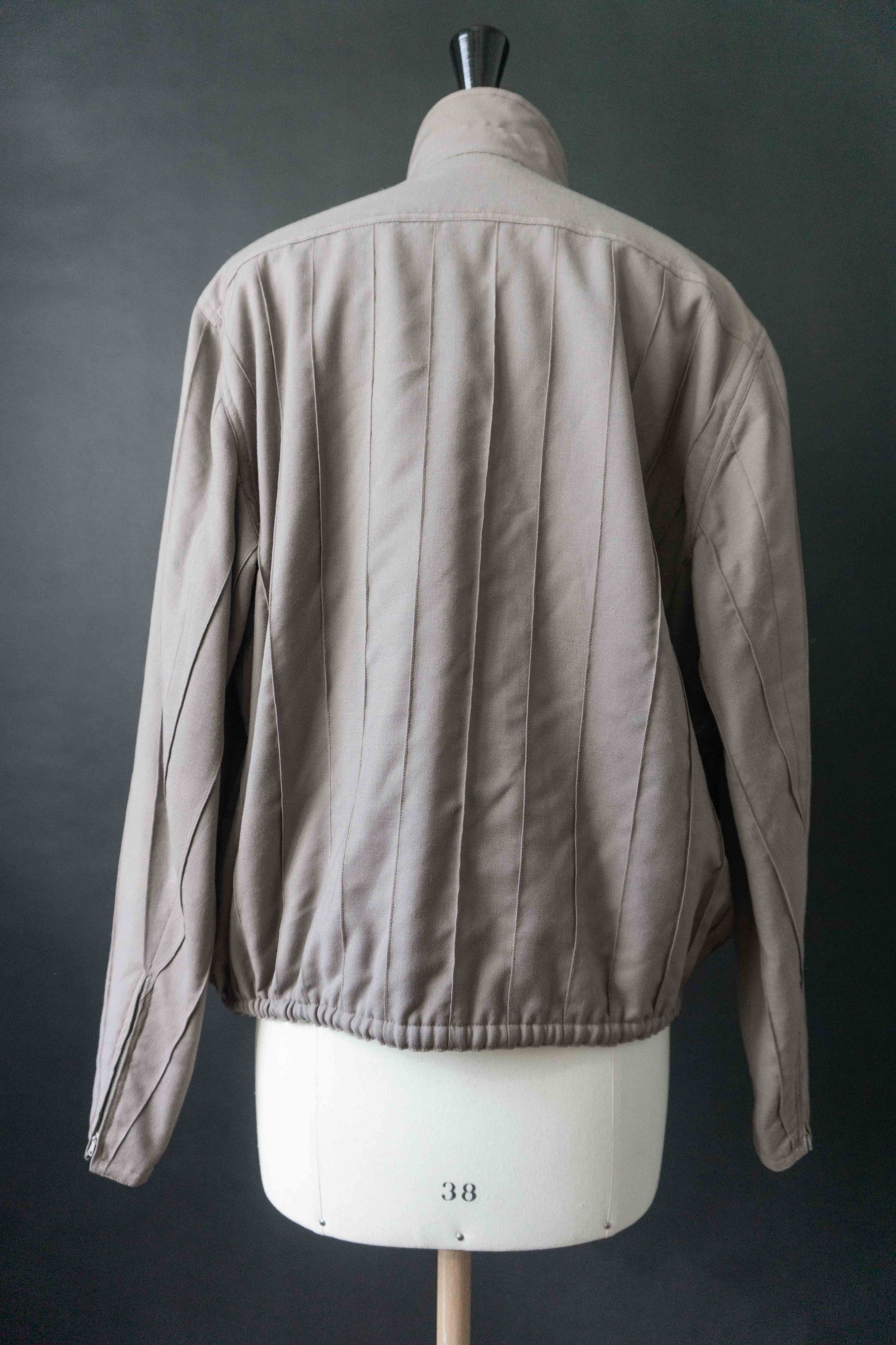 Laura Biagiotti Vintage Jacke – taupe Baumwolle, 70s Designer, S–M theplaincircle vintage