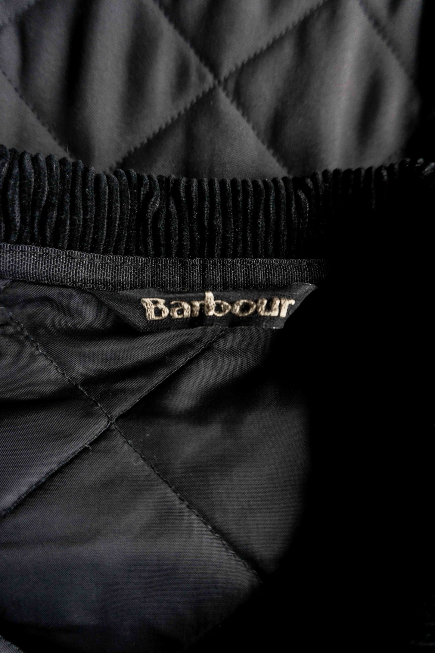 Barbour Steppjacke Eskdale schwarz – klassische Vintage Übergangsjacke, L theplaincircle vintage