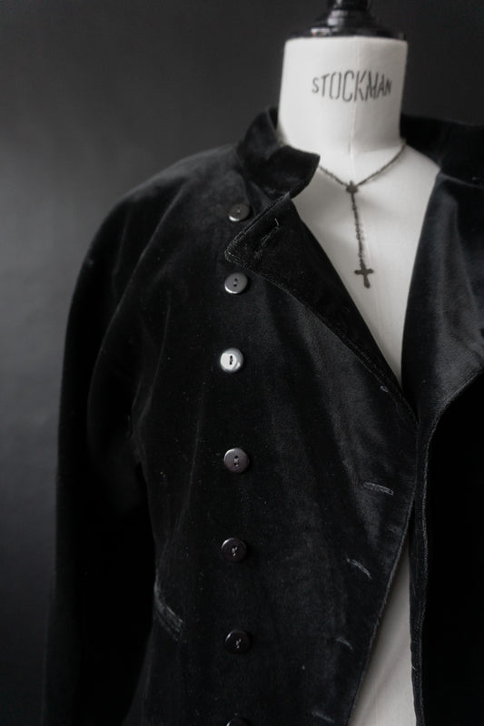 Vintage Blazer Schwarzer Samt Ann Demeulemeester Style