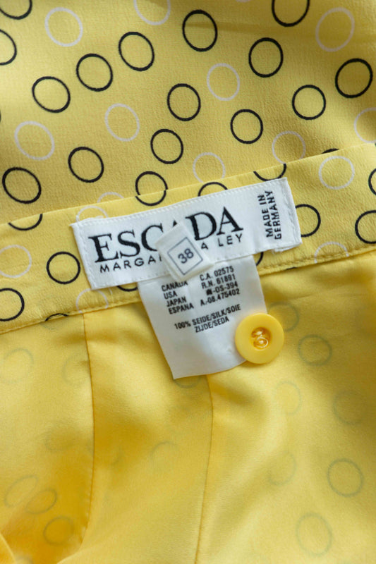 Escada Vintage Seidenrock gelb 80er Jahre Designer Pencil Skirt aus Seide