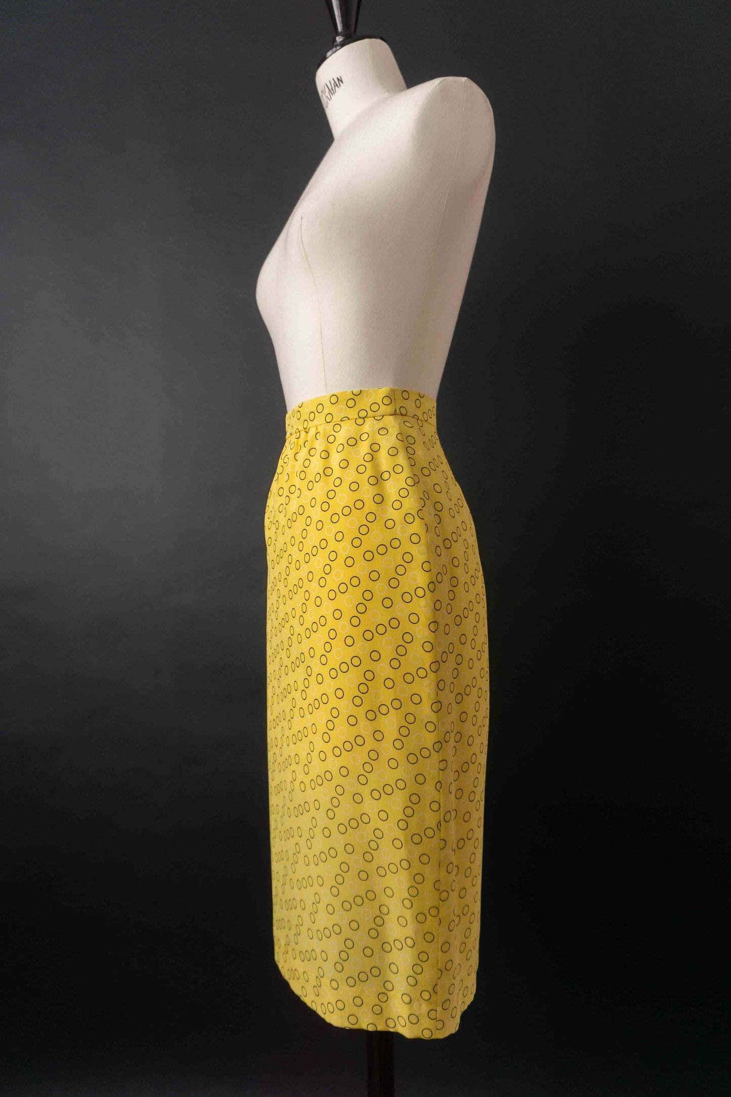 Escada Vintage Seidenrock gelb 80er Jahre Designer Pencil Skirt aus Seide