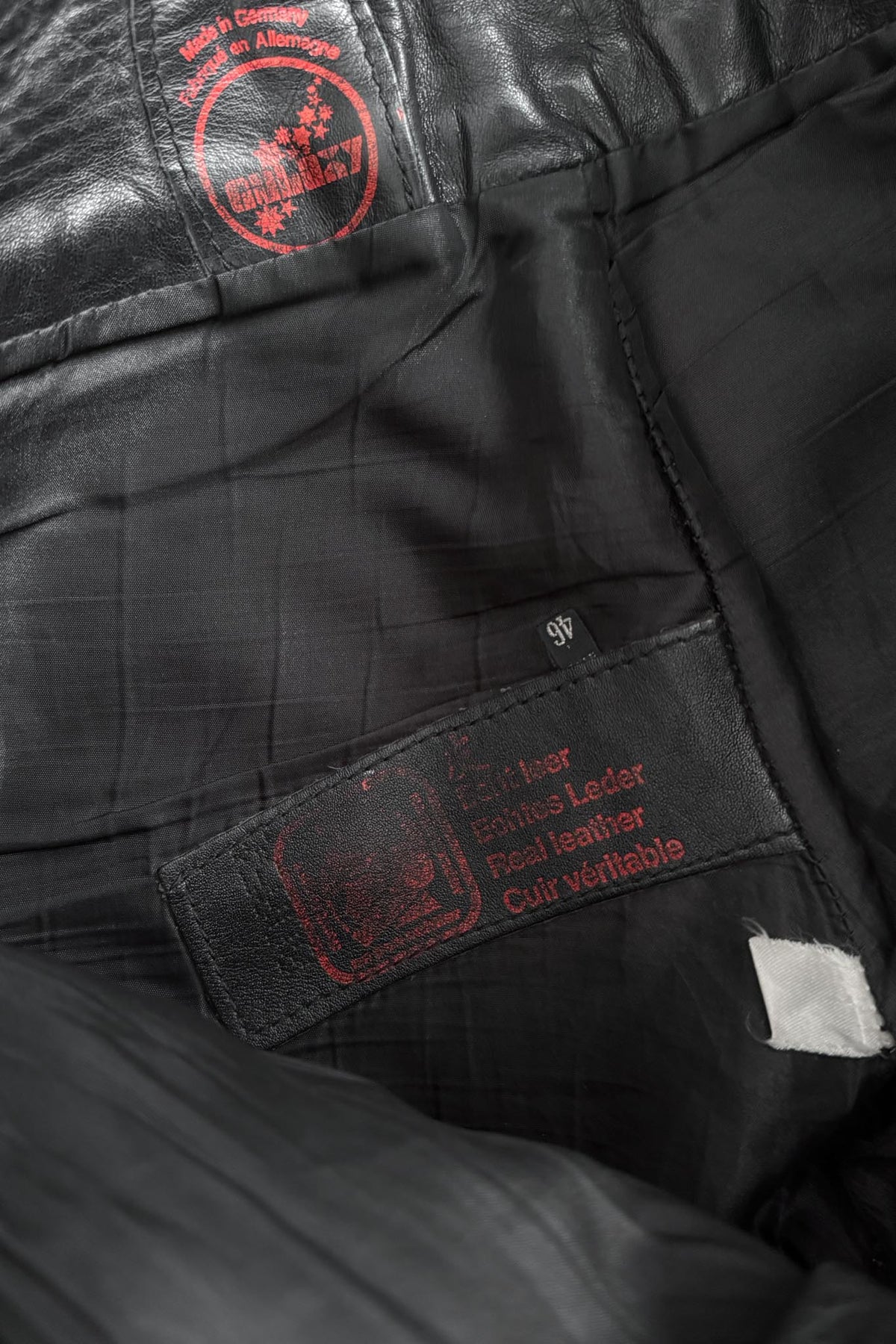Vintage Biker Lederhose, Zipper details, ital. 46