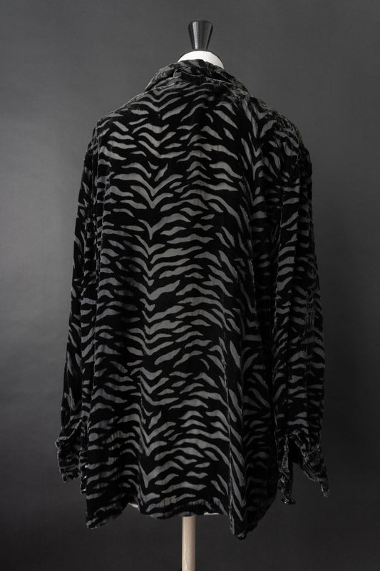 Vintage 90s Bluse, Samt, M–L